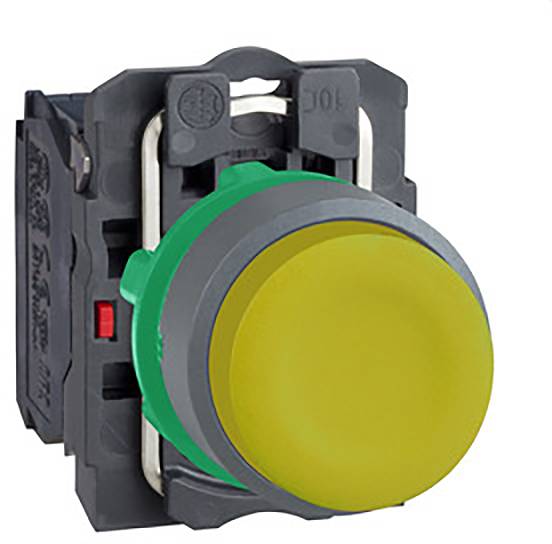 Schneider Electric XB5AP51C0 Drukknop, compl, schakelend, geel, met siliconen dop, 22 mm, 1S, in grijs Verdeelkastaccess