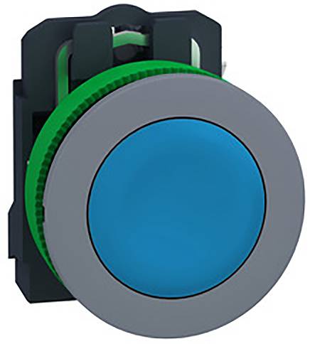 Schneider Electric XB5FA61C0 Drukknop, compleet, kunststof, tastend, blauw, 30 mm, 1S, grijs Verdeelkastaccessoire 1 stu