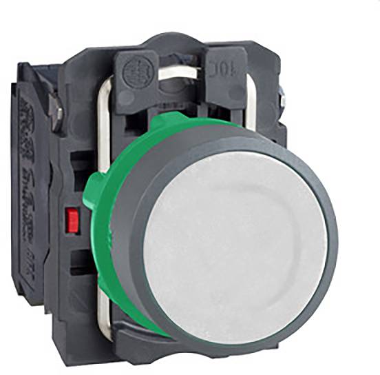 Schneider Electric XB5AA15C0 Drukknop, compl, kunststof, tastend, wit, 22 mm, 1S+1Ö, grijs Verdeelkastaccessoire 1 stuk(