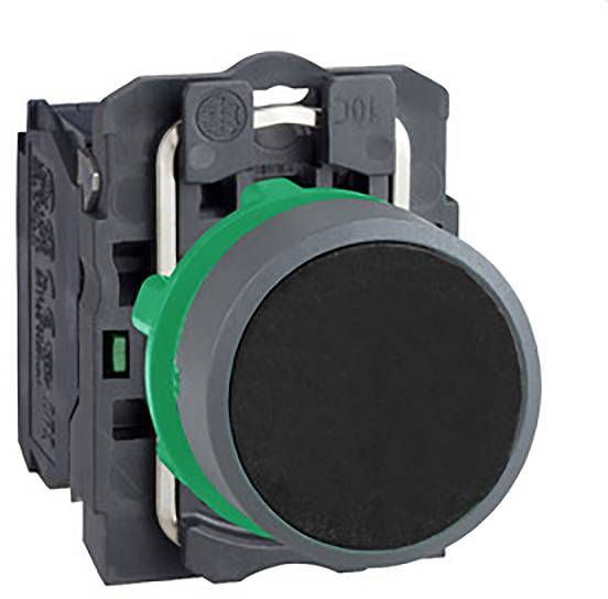 Schneider Electric XB5AA21C0 Drukknop, compl, kunststof, tastend, zwart, 22 mm, 1S, grijs Verdeelkastaccessoire 1 stuk(s
