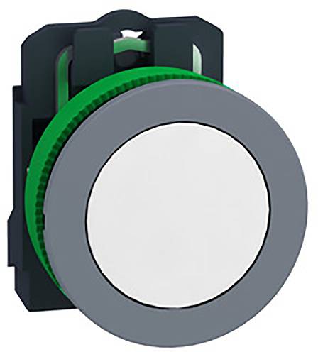 Schneider Electric XB5FA11C0 Drukknop, compl, kunststof, tastend, wit, 30 mm, 1S, grijs Verdeelkastaccessoire 1 stuk(s)