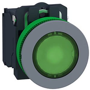 Schneider Electric XB5FW33G5C0 Verlichte druktoets, compl, kunststof, tastend, groen, 30 mm, 120 V, 1S+1Ö, in grijs Verl Schneider Electric XB5FW33G5C0 Verlichte druktoets, compl, kunststof, tastend, groen, 30 mm, 120 V, 1S+1Ö, in grijs Verl