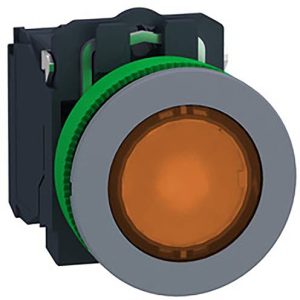 Schneider Electric XB5FW35G5C0 Verlichte druktoets, compl, kunststof, tastend, oranje, 30 mm, 120 V, 1S+1Ö, in grijs Ver Schneider Electric XB5FW35G5C0 Verlichte druktoets, compl, kunststof, tastend, oranje, 30 mm, 120 V, 1S+1Ö, in grijs Ver