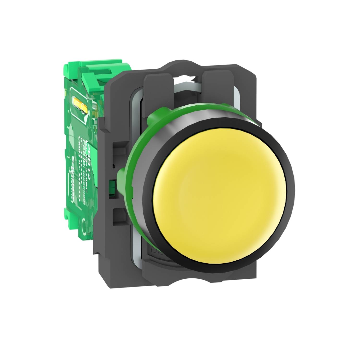 Schneider Electric ZB5RTA5 Radiografische drukknop, Harmony XB5R, kunststof, Ø22mm, batterijloos, draadloos, geel Verdee