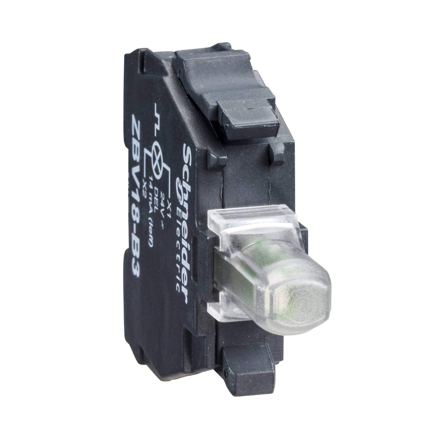 Schneider Electric ZBV18M1 Lampfitting met witte LED-module, 230 V, voor voorrem. Ø22, m. schroefaansluiting Verdeelkast