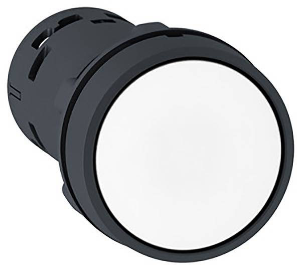 Schneider Electric XB7NA11 Drukknop, Harmony XB7, monoblock, kunststof, Ø22mm, wit, 1S, schroefklem Verdeelkastaccessoir