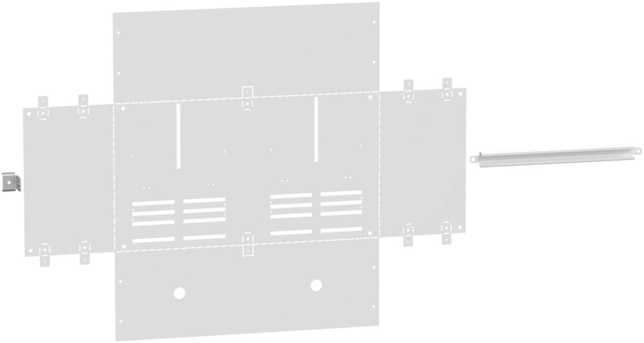 Schneider Electric LVS03508 PrismaSeT-P, montageplaat, 2x 3PH+N meetsystemen, verticaal, breedte=650 mm, hoogte=6modules