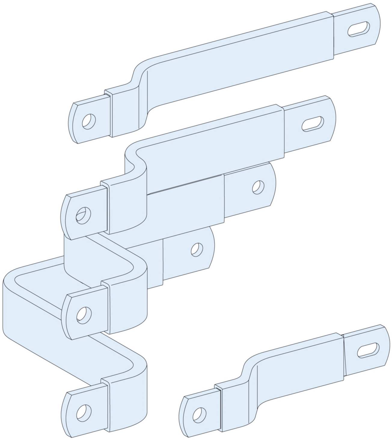 Schneider Electric LVS04454 PrismaSeT-P, verbinding, NSX400-630 3-polig, tuimelaar, vaste inbouw, horizontaal, met verti