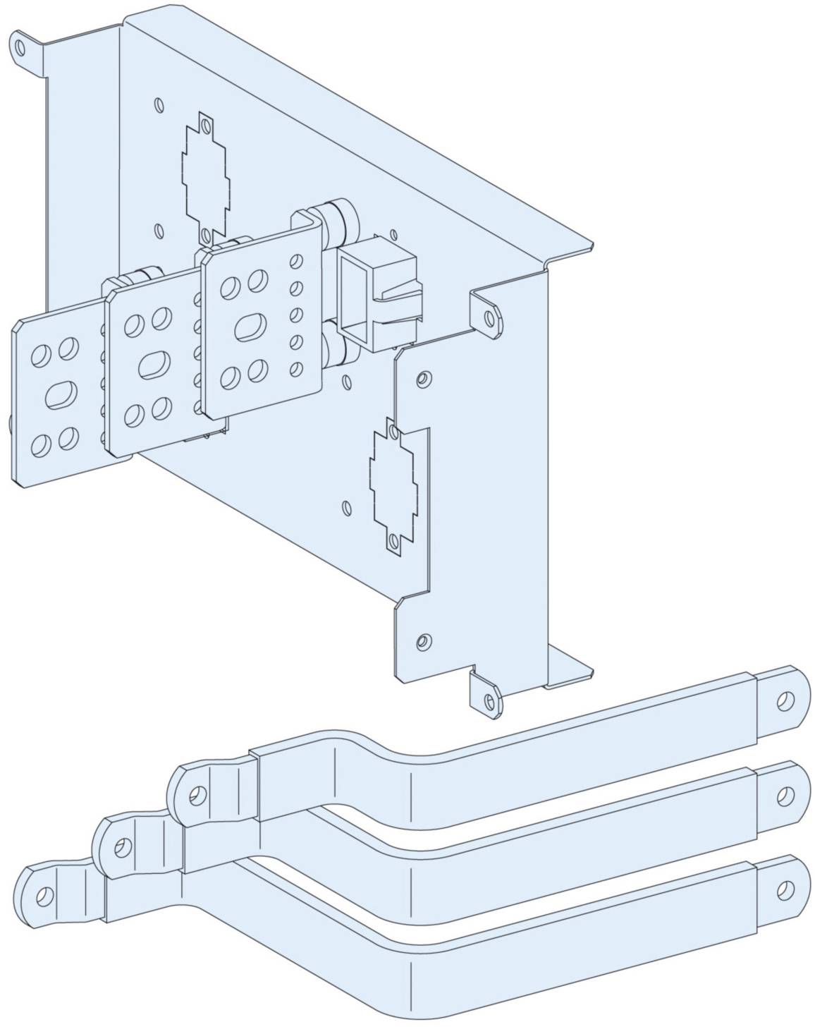 Schneider Electric LVS04455 PrismaSeT-P, aansluitverlenging, Compact NSX/NSX Vigi400-630 3-polig, tuimelaar, vaste inbou