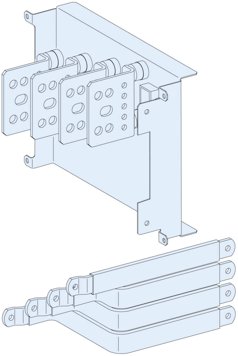 Schneider Electric LVS04456 PrismaSeT-P, aansluitverlenging, Compact NSX/NSX Vigi400-630 4-polig, tuimelaar, vaste inbou