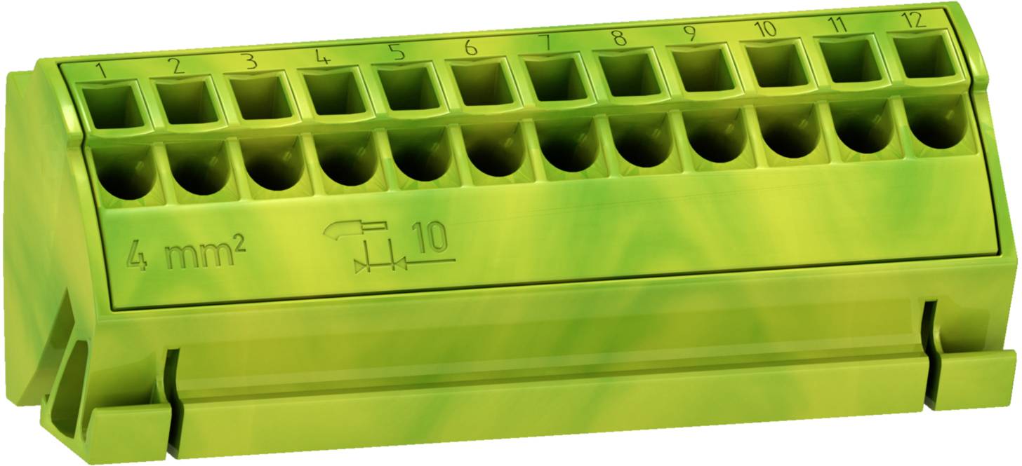 Schneider Electric LVS04214 PrismaSeT-P, Linergy TB, aardingsblok, 12x4mm², lengte=75 mm, (4 stuks) Verdeelkastaccessoir