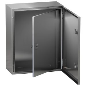 Schneider Electric NSYPIN43 Binnendeur voor behuizing Spacial WM H400xB300, staal, RAL7035, diepte-instelling Verdeeldeu