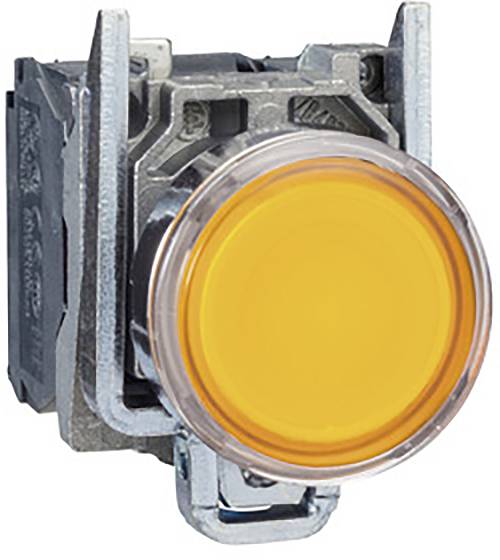 Schneider Electric XB4BW35B5 Verlichte druktoets, geel, vlak, 1S+1Ö, tastend, +LED 24V AC/DC Verlichte druktoets 1 stuk(