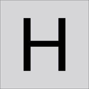 RZB 99221.013.H Letter „H” groot 60 mm 1 stuk(s) RZB 99221.013.H Letter „H” groot 60 mm 1 stuk(s)