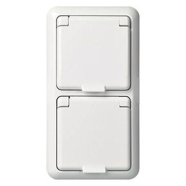 ELSO-stopcontact 235414 2-voudig 16A FASHION IP44 zuiver wit 5 stuk(s)