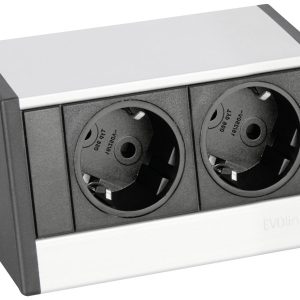 EVOline 1598 0001 5500 Bureaustekkerdoos Zwart, Zilver Zonder stekker