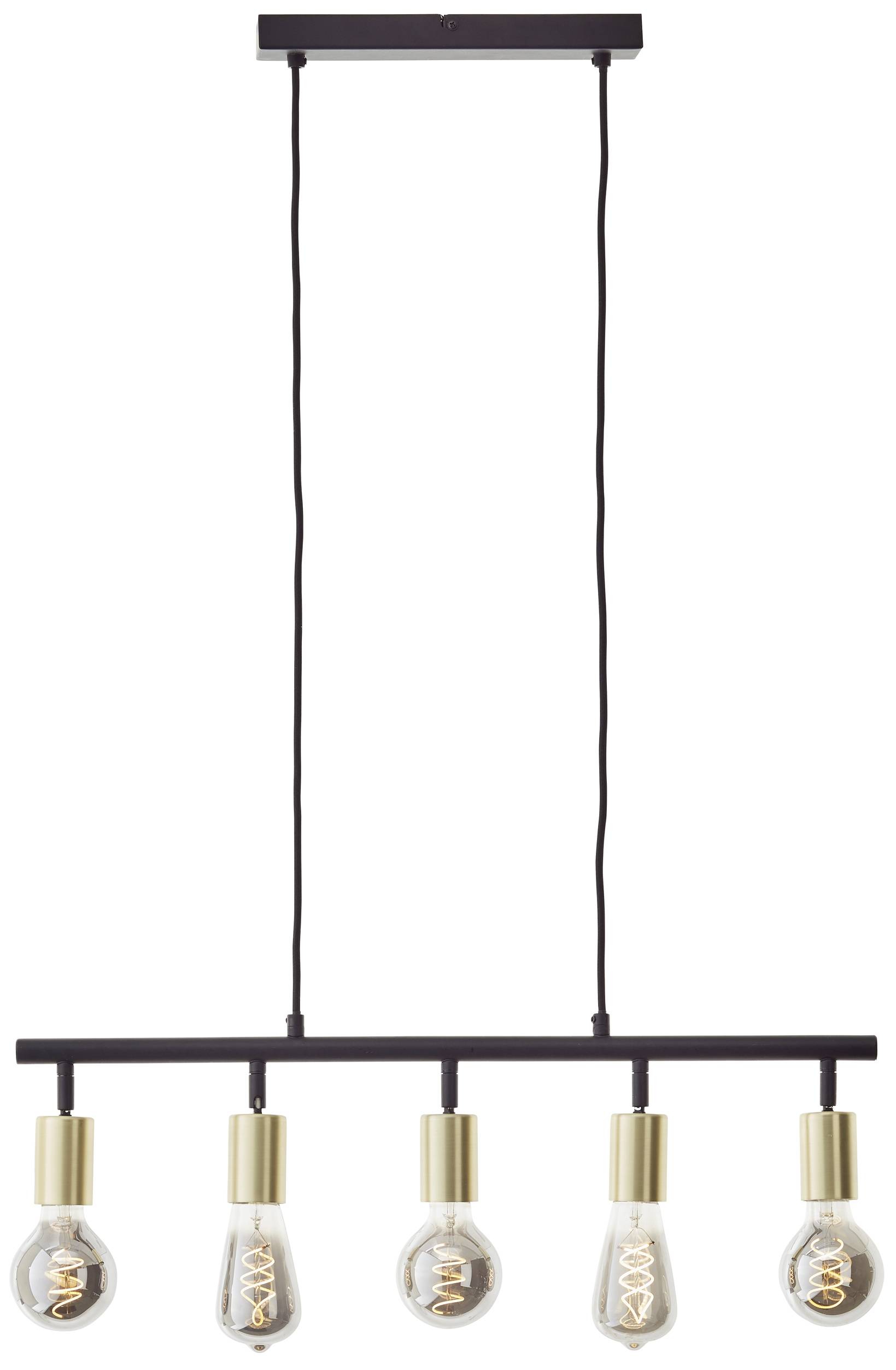 Brilliant Tiffany 99684/78 Hanglamp E27 28 W Zwart (mat), Messing