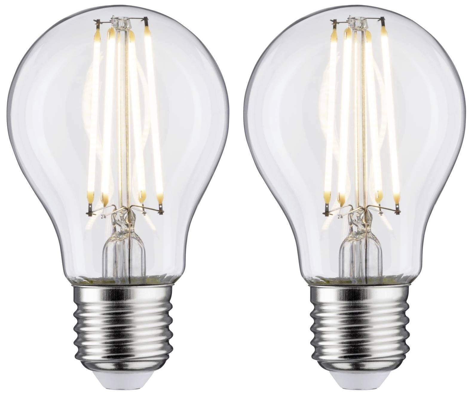 Paulmann 28641 LED-lamp Energielabel E (A - G) E27 7 W Warmwit (Ø x h) 60 mm x 106 mm 2 stuk(s)