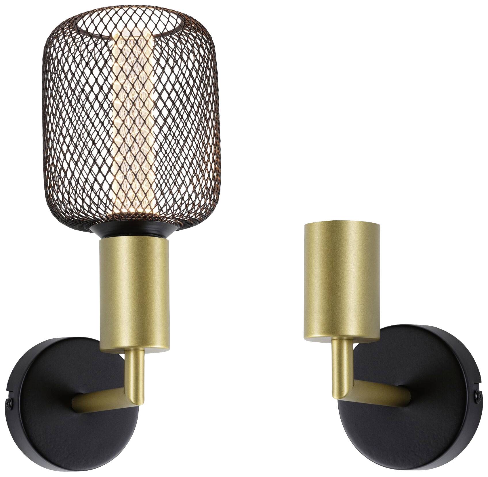 Paulmann Ravi 71137 Wandlamp E27 Zwart (mat), Goud