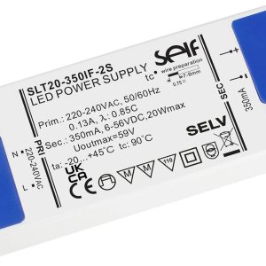 Self Electronics SLT20-350IF-2S LED-transformator 20 W 0.35 A 6 – 56 V Niet dimbaar 1 stuk(s) Self Electronics SLT20-350IF-2S LED-transformator 20 W 0.35 A 6 – 56 V Niet dimbaar 1 stuk(s)