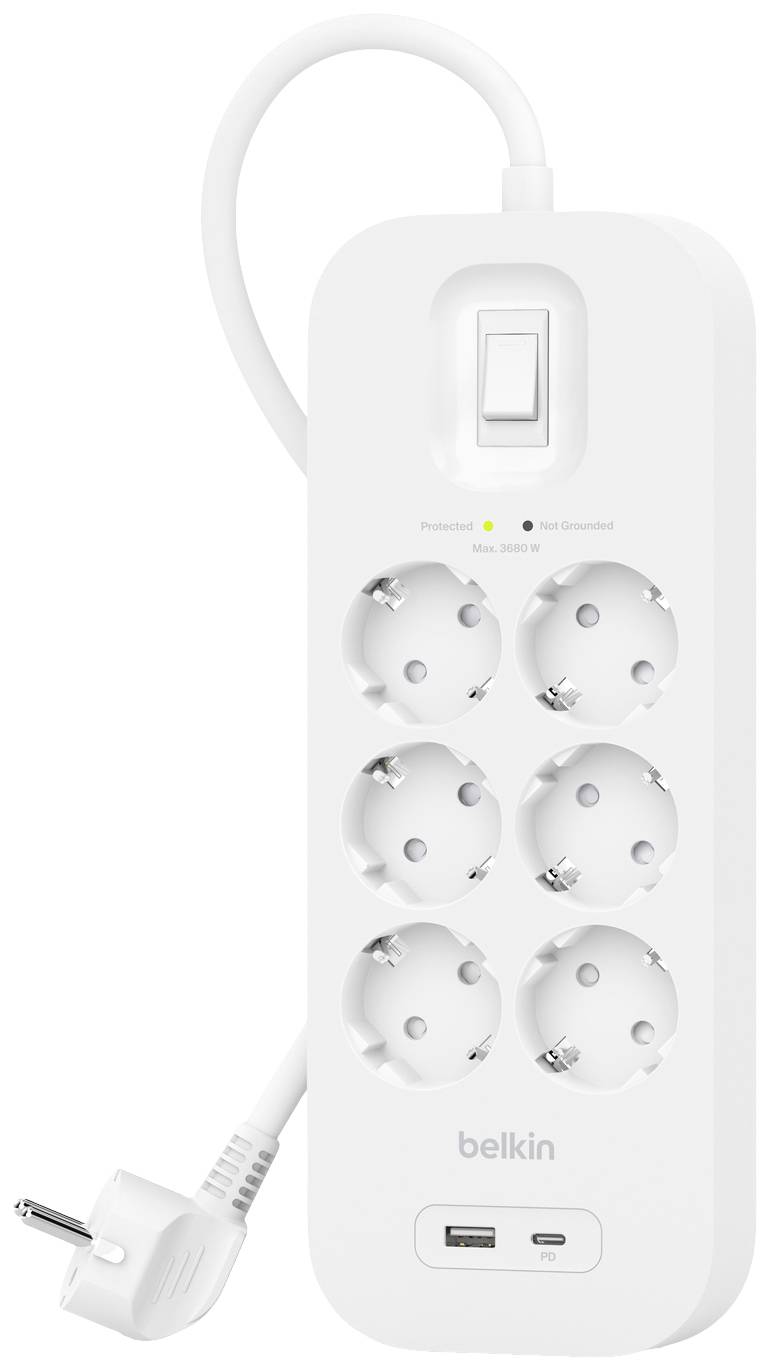 Belkin SRB002vf2M Stekkerdoos Wit CEE-stekker 1 stuk(s)