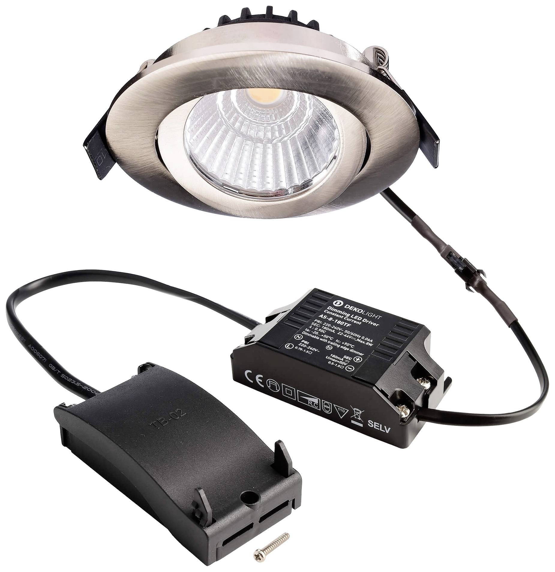 Deko Light 565378 Dione LED-inbouwlamp Energielabel: E (A - G) LED LED vast ingebouwd 8.50 W Nikkel