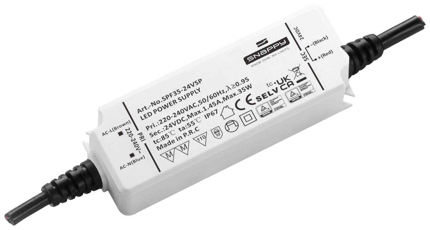 Dehner Elektronik SPF 35-24VSP LED-transformator, LED-driver Constante spanning 35 W 1.4 A 24 V Geschikt voor meubels, O