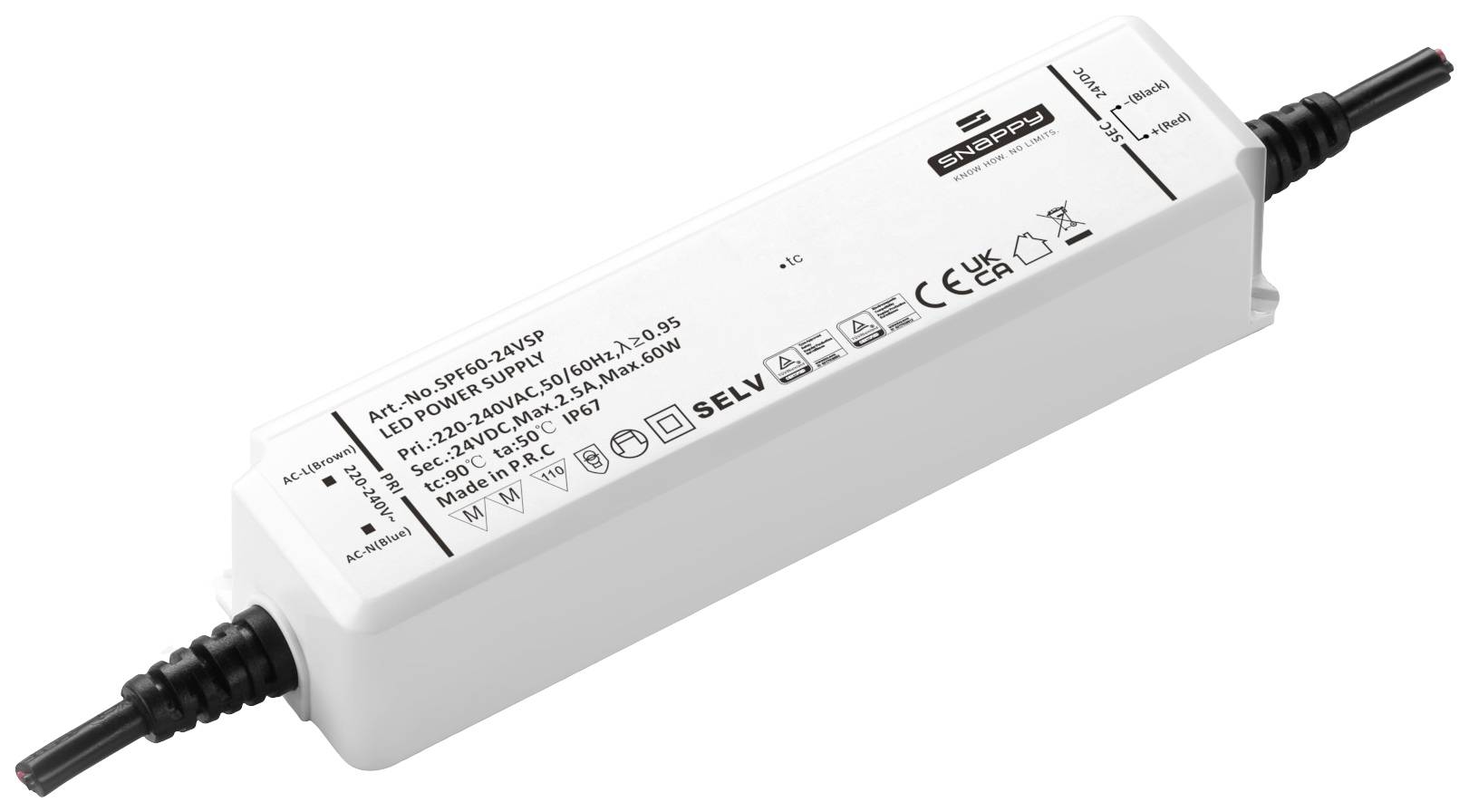 Dehner Elektronik SPF 60-24VSP LED-transformator, LED-driver Constante spanning 60 W 2.5 A 24 V Geschikt voor meubels, O