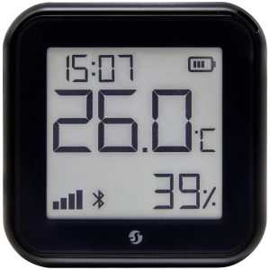 Shelly H&T Gen 3 Matte Black Draadloze temperatuur- en luchtvochtigheidssensor Shelly H&T Gen 3 Matte Black Draadloze temperatuur- en luchtvochtigheidssensor