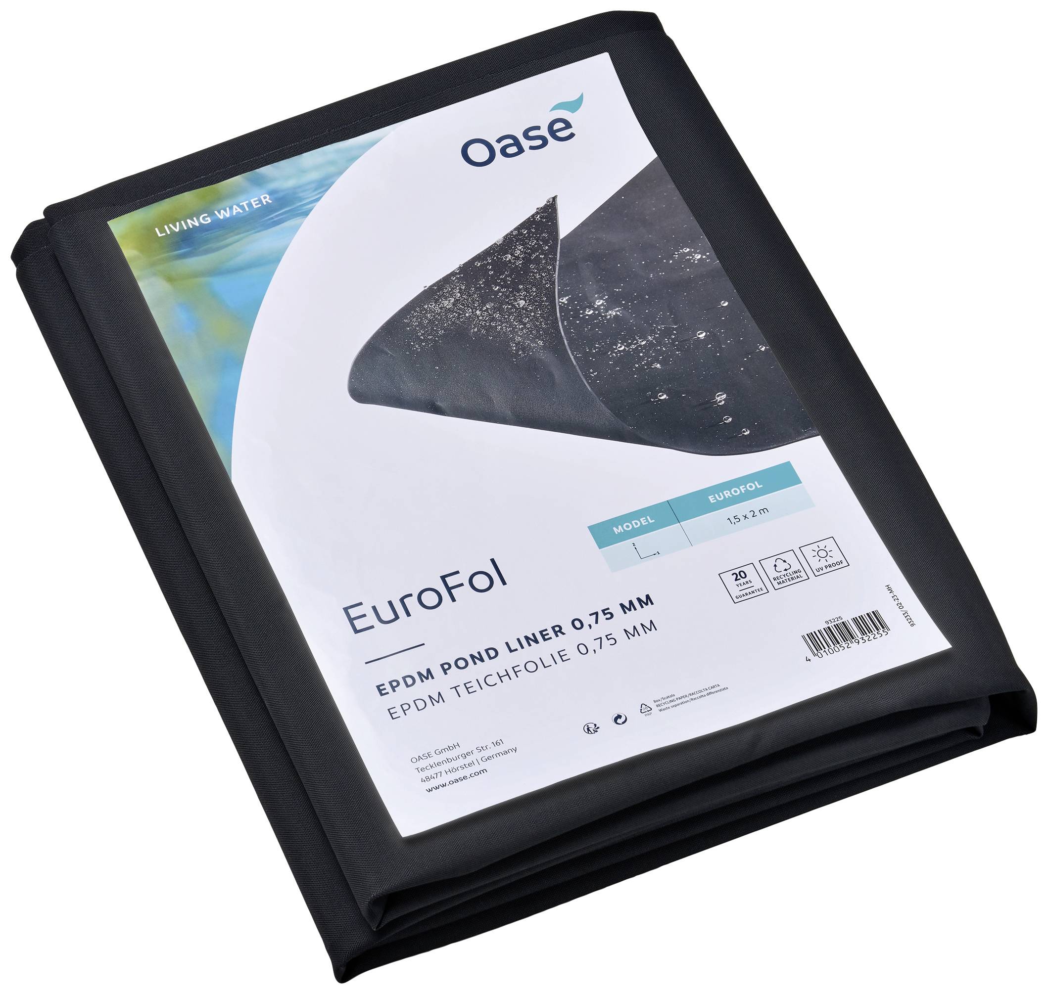 Oase 93225 EuroFol EPDM Pre-Packed Vijverfolie (l x b) 2 m x 1.5 m 1 stuk(s)