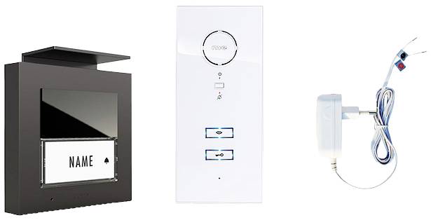 m-e modern-electronics ADV-10101 AW Complete set voor Deurintercom Kabelgebonden Antraciet, Wit