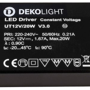 Deko Light FLAT, CV, UT12V/20W LED-driver 20 W 0 – 1670 mA 12 V 1 stuk(s) Deko Light FLAT, CV, UT12V/20W LED-driver 20 W 0 – 1670 mA 12 V 1 stuk(s)