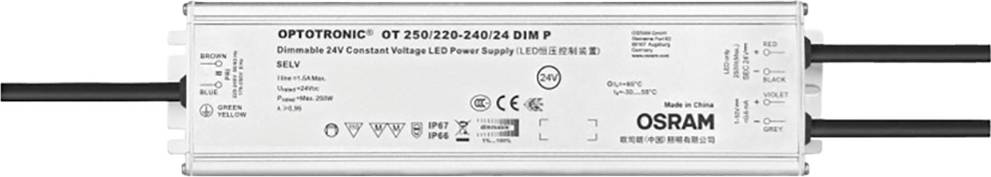 OSRAM HOMELIGHTING CV Power supplies LED-driver Constante spanning 250 W 24.2 V Dimbaar, Overbelastingsbescherming, Outd
