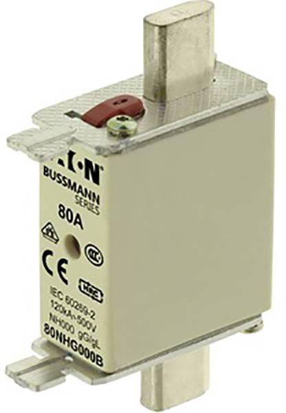 Eaton 80NHG000B NH-zekering Met mechanische beveiligingsweergave Afmeting zekering : 000 80 A 500 V 3 stuk(s)