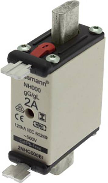 Eaton 2NHG000BI NH-zekering Met mechanische beveiligingsweergave Afmeting zekering : 000 2 A 500 V 3 stuk(s)