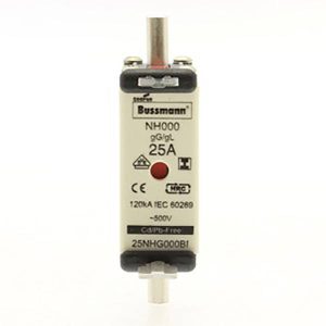 Eaton 25NHG000BI NH-zekering Met mechanische beveiligingsweergave Afmeting zekering : 000 25 A 500 V 3 stuk(s) Eaton 25NHG000BI NH-zekering Met mechanische beveiligingsweergave Afmeting zekering : 000 25 A 500 V 3 stuk(s)