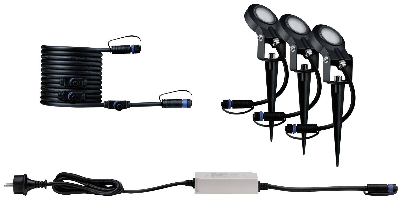 Paulmann P+S Spot Set Sting 2200K 94729 Verlichtingssysteem Plug&Shine LED-tuinspot startset LED 18.9 W Goud Antraciet