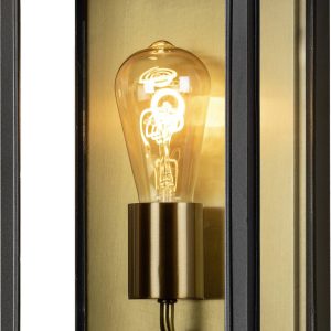 Konstsmide Carpi schwarz/messing 7347-758 Buitenlamp (wand) E27 Zwart, Messing Konstsmide Carpi schwarz/messing 7347-758 Buitenlamp (wand) E27 Zwart, Messing