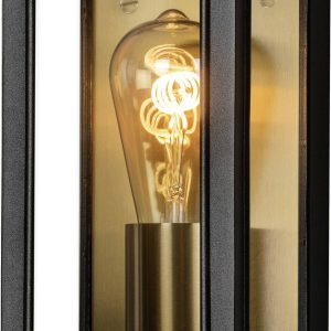 Konstsmide Carpi schwarz/messing 7348-758 Buitenlamp (wand) E27 Zwart, Messing Konstsmide Carpi schwarz/messing 7348-758 Buitenlamp (wand) E27 Zwart, Messing