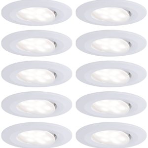 Paulmann LED-inbouwlamp voor badkamer Set van 10 stuks 60 W Wit (mat) Paulmann LED-inbouwlamp voor badkamer Set van 10 stuks 60 W Wit (mat)