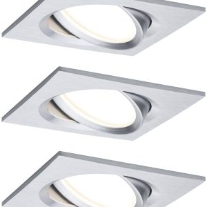 Paulmann 93680 LED-inbouwlamp Set van 3 stuks 18 W Aluminium (gedraaid) Paulmann 93680 LED-inbouwlamp Set van 3 stuks 18 W Aluminium (gedraaid)