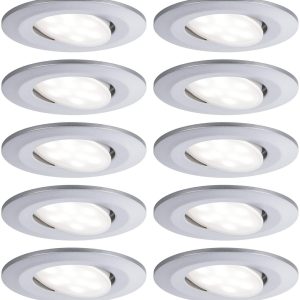 Paulmann LED-inbouwlamp voor badkamer Set van 10 stuks 60 W Chroom (mat) Paulmann LED-inbouwlamp voor badkamer Set van 10 stuks 60 W Chroom (mat)