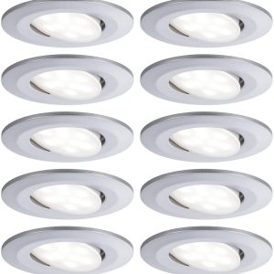 Paulmann LED-inbouwlamp voor badkamer Set van 10 stuks 65 W Chroom (mat) Paulmann LED-inbouwlamp voor badkamer Set van 10 stuks 65 W Chroom (mat)