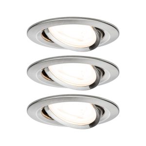 Paulmann 93465 Inbouwlamp Set van 3 stuks LED GU10 19.5 W Metaal (geborsteld) Paulmann 93465 Inbouwlamp Set van 3 stuks LED GU10 19.5 W Metaal (geborsteld)
