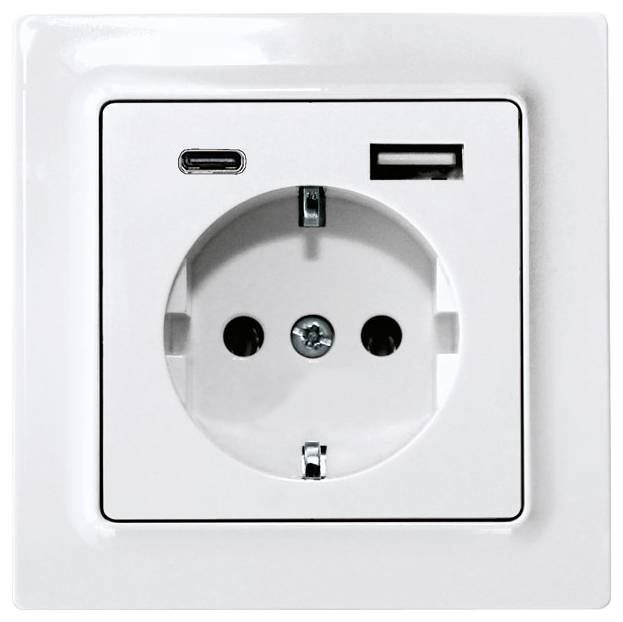 Eltako DSS55E+USBA+C-pg Stopcontact Inbouw (in muur), Schroefbevestiging