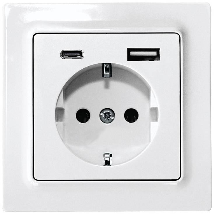 Eltako DSS55E+USBA+C-wg Stopcontact Inbouw (in muur), Schroefbevestiging
