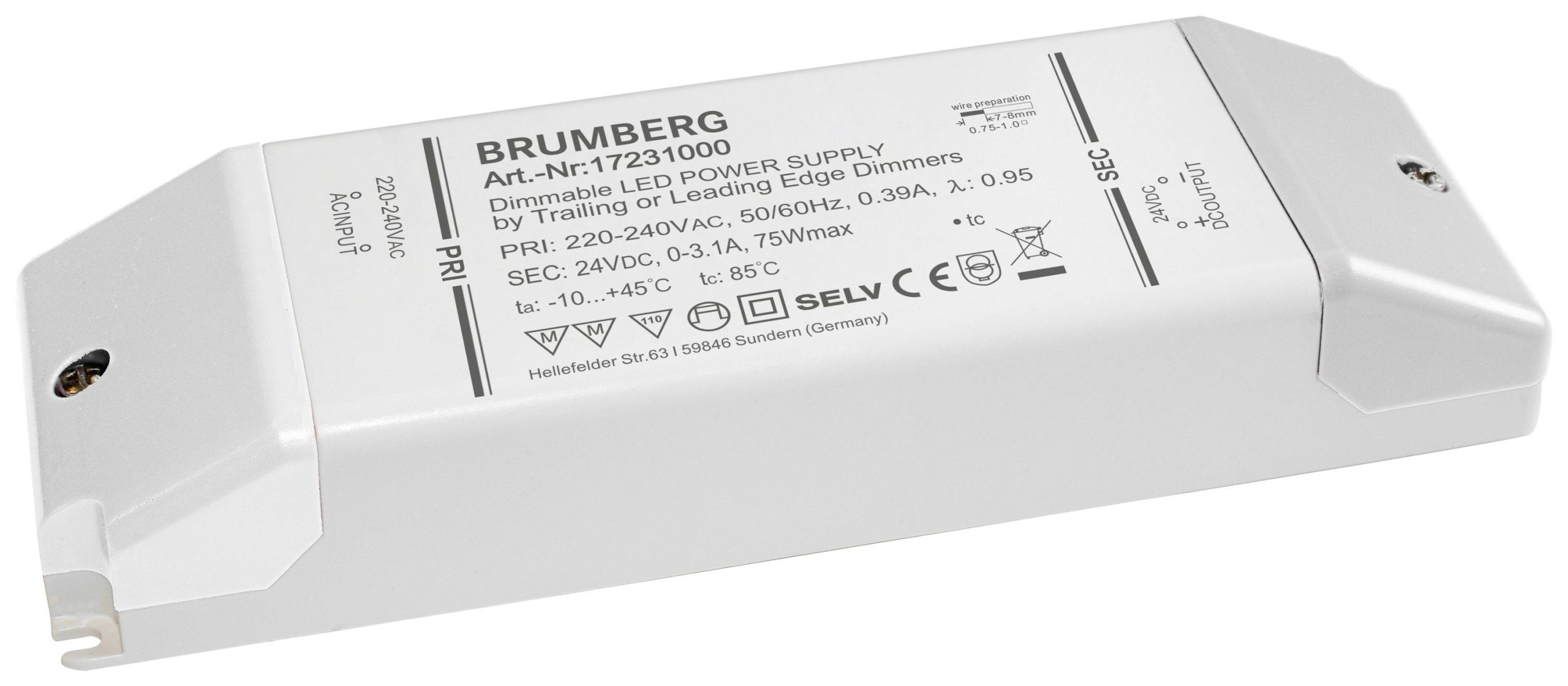 Brumberg 17231000 LED-transformator 75 W 24 V Dimbaar 1 stuk(s)