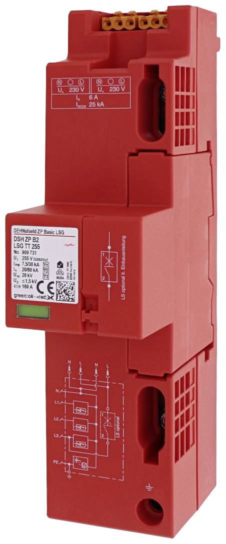 DEHN 909731 DSH ZP B2 LSG TT 255 Overspanningsveilige afleider 1 stuk(s)