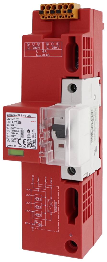 DEHN 909131 DSH ZP B2 LSG A TT 255 Overspanningsveilige afleider 1 stuk(s)