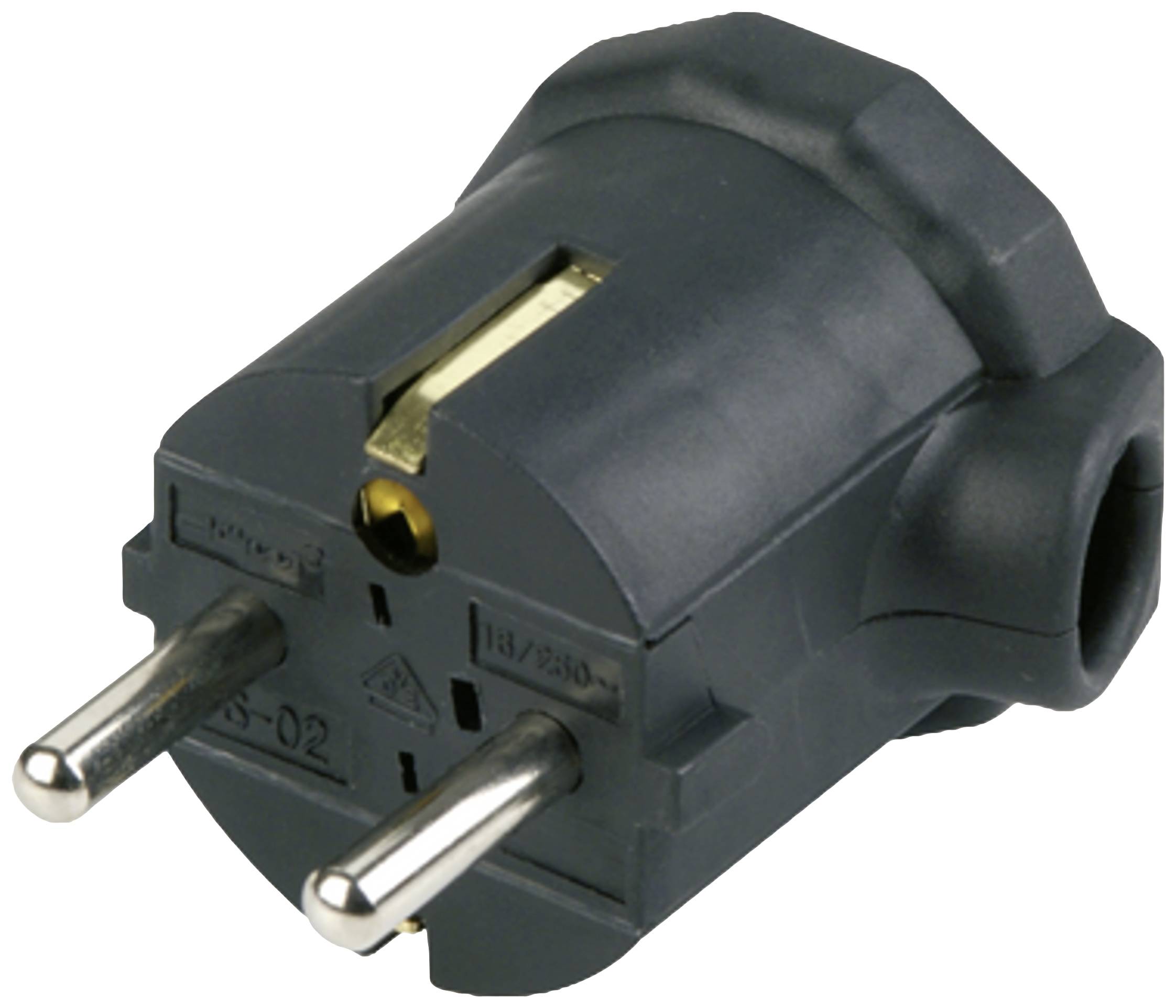 REV 0512055777 Haakse stekker met randaarde Kunststof 250 V Zwart IP20